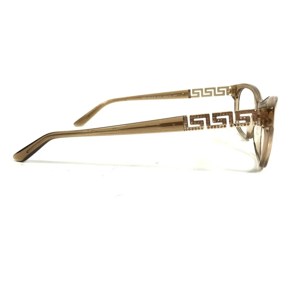 Versace Eyeglasses Frames MOD. 3212-B 617 Clear Brown Gold Crystals 52-16-140